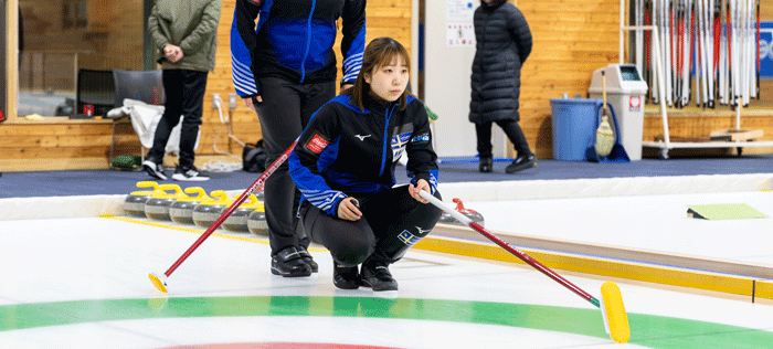 札幌国際大学　三浦由唯菜さん　カーリング　練習風景