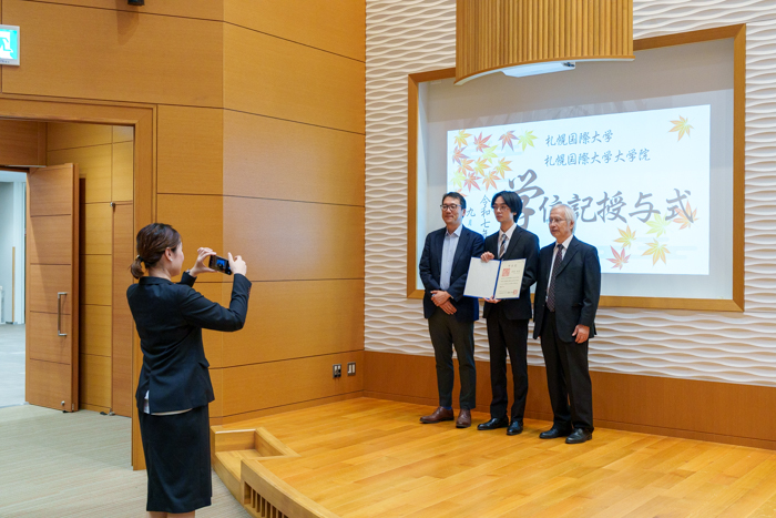 札幌国際大学　春学期学位記授与式　大学院修了式